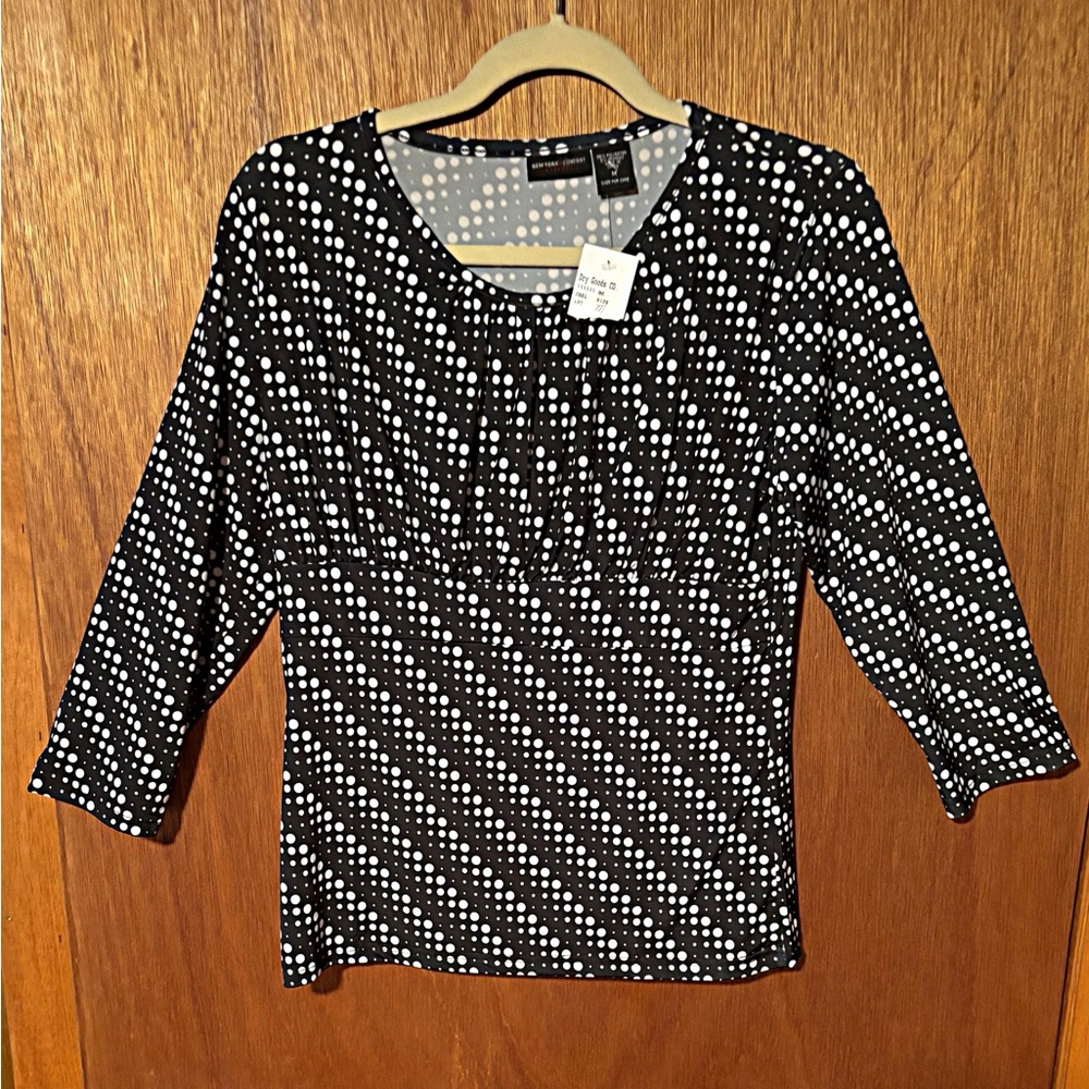 Black and White Polka Dot Women's Top